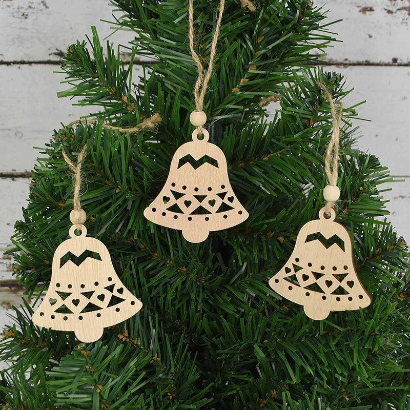 best cheap 3pcs Vintage Christmas Wooden Pendants Ornaments DIY Wood Craft Christmas Decorations Christmas Tree Hanging Ornaments Gifts shop online at M2K Trends for
