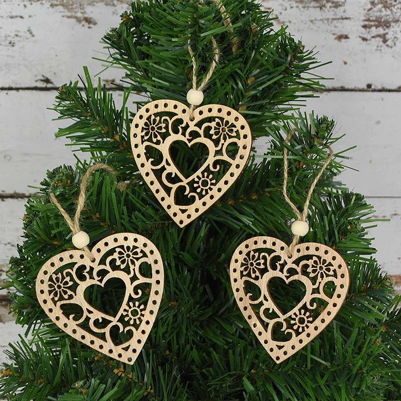 best cheap 3pcs Vintage Christmas Wooden Pendants Ornaments DIY Wood Craft Christmas Decorations Christmas Tree Hanging Ornaments Gifts shop online at M2K Trends for