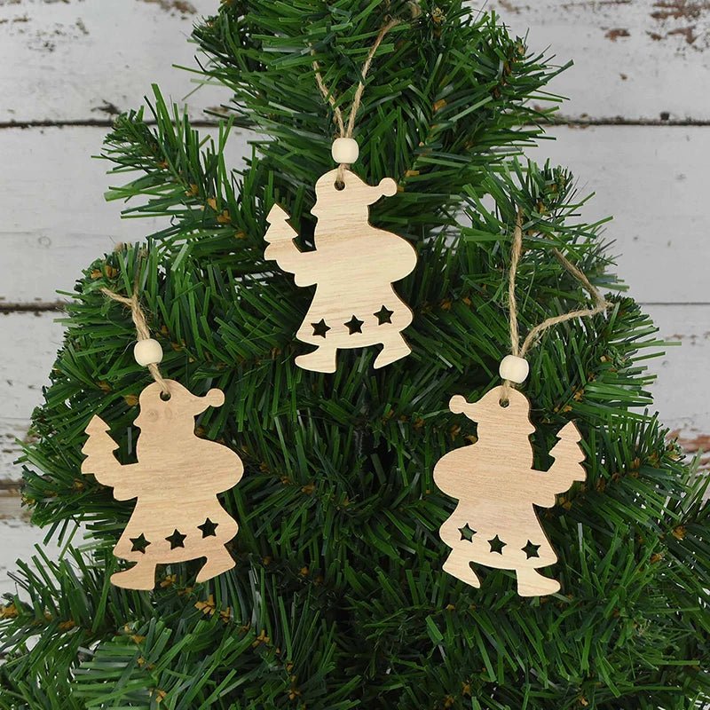 best cheap 3pcs Vintage Christmas Wooden Pendants Ornaments DIY Wood Craft Christmas Decorations Christmas Tree Hanging Ornaments Gifts shop online at M2K Trends for