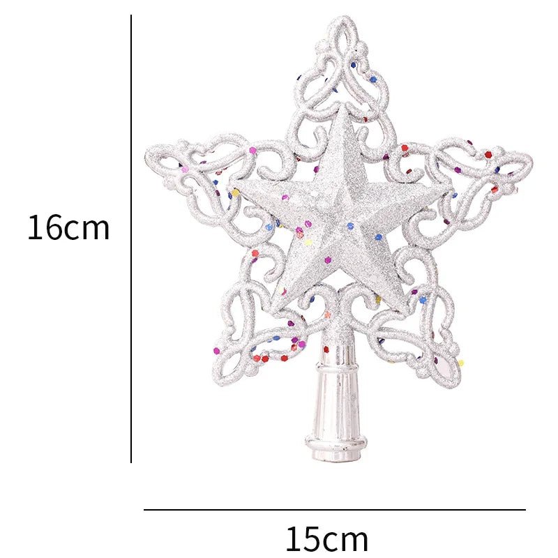 best cheap Gold Glitter Christmas Tree Top Iron Star Christmas Decorations For Home Xmas Tree Ornaments Navidad New Year 2023 Natal Noel shop online at M2K Trends for