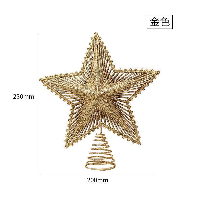 best cheap Gold Glitter Christmas Tree Top Iron Star Christmas Decorations For Home Xmas Tree Ornaments Navidad New Year 2023 Natal Noel shop online at M2K Trends for