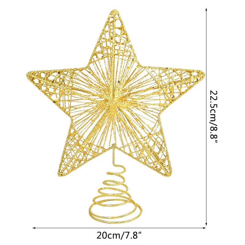 best cheap Gold Glitter Christmas Tree Top Iron Star Christmas Decorations For Home Xmas Tree Ornaments Navidad New Year 2023 Natal Noel shop online at M2K Trends for