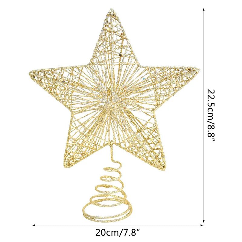 best cheap Gold Glitter Christmas Tree Top Iron Star Christmas Decorations For Home Xmas Tree Ornaments Navidad New Year 2023 Natal Noel shop online at M2K Trends for