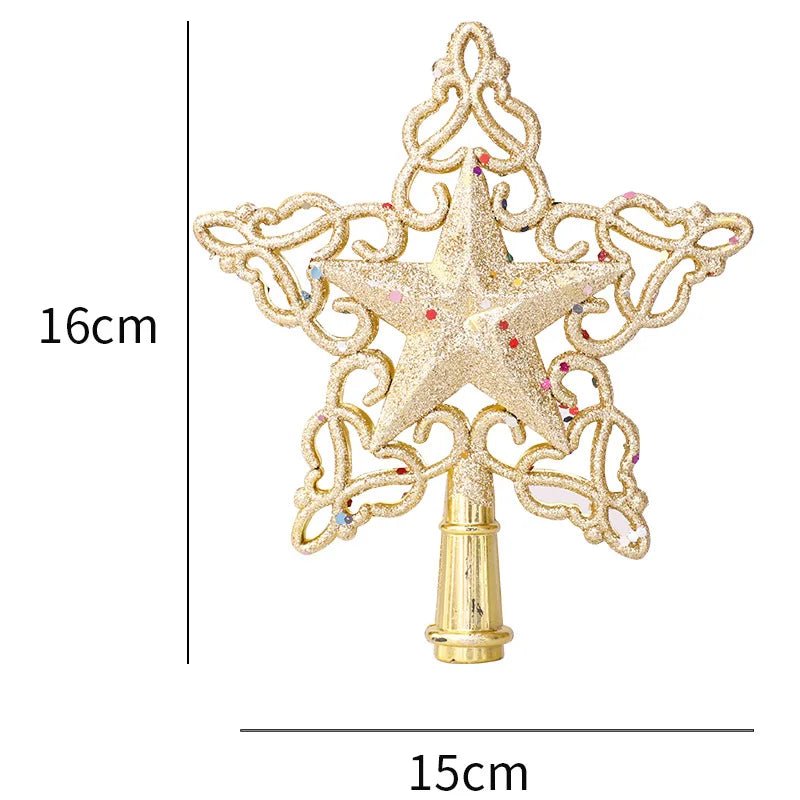 best cheap Gold Glitter Christmas Tree Top Iron Star Christmas Decorations For Home Xmas Tree Ornaments Navidad New Year 2023 Natal Noel shop online at M2K Trends for