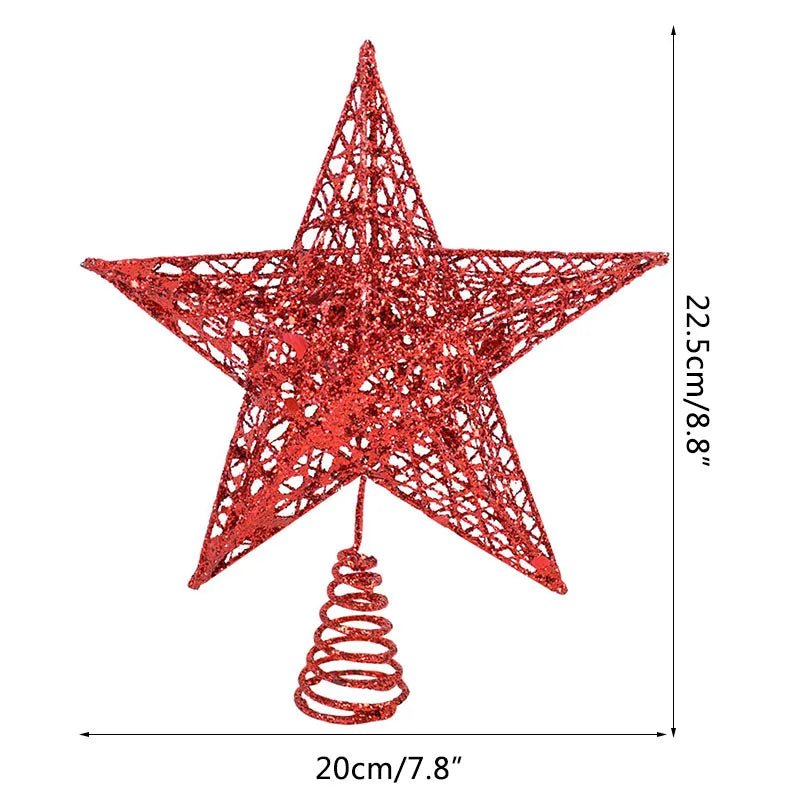 best cheap Gold Glitter Christmas Tree Top Iron Star Christmas Decorations For Home Xmas Tree Ornaments Navidad New Year 2023 Natal Noel shop online at M2K Trends for