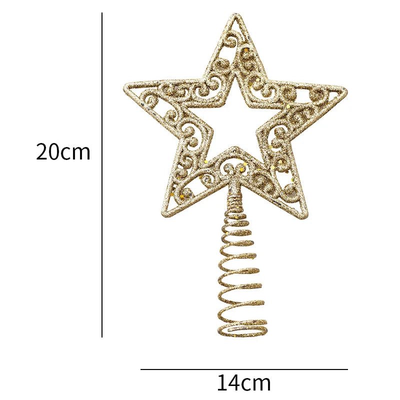 best cheap Gold Glitter Christmas Tree Top Iron Star Christmas Decorations For Home Xmas Tree Ornaments Navidad New Year 2023 Natal Noel shop online at M2K Trends for