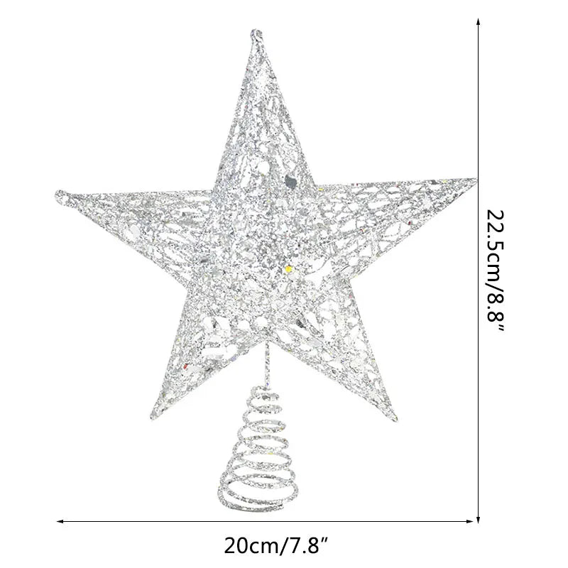 best cheap Gold Glitter Christmas Tree Top Iron Star Christmas Decorations For Home Xmas Tree Ornaments Navidad New Year 2023 Natal Noel shop online at M2K Trends for