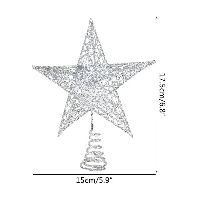 best cheap Gold Glitter Christmas Tree Top Iron Star Christmas Decorations For Home Xmas Tree Ornaments Navidad New Year 2023 Natal Noel shop online at M2K Trends for