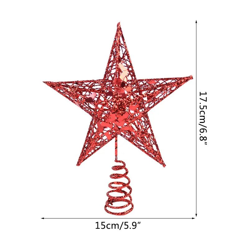 best cheap Gold Glitter Christmas Tree Top Iron Star Christmas Decorations For Home Xmas Tree Ornaments Navidad New Year 2023 Natal Noel shop online at M2K Trends for