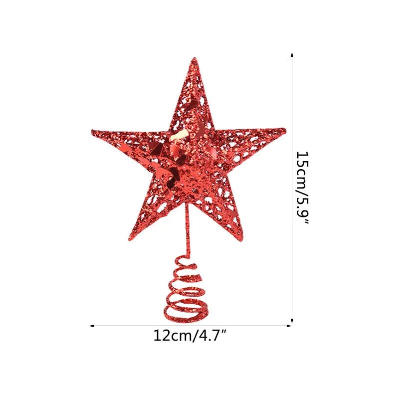 best cheap Gold Glitter Christmas Tree Top Iron Star Christmas Decorations For Home Xmas Tree Ornaments Navidad New Year 2023 Natal Noel shop online at M2K Trends for