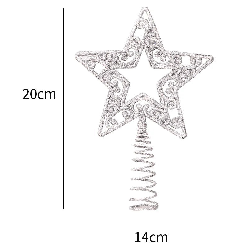 best cheap Gold Glitter Christmas Tree Top Iron Star Christmas Decorations For Home Xmas Tree Ornaments Navidad New Year 2023 Natal Noel shop online at M2K Trends for