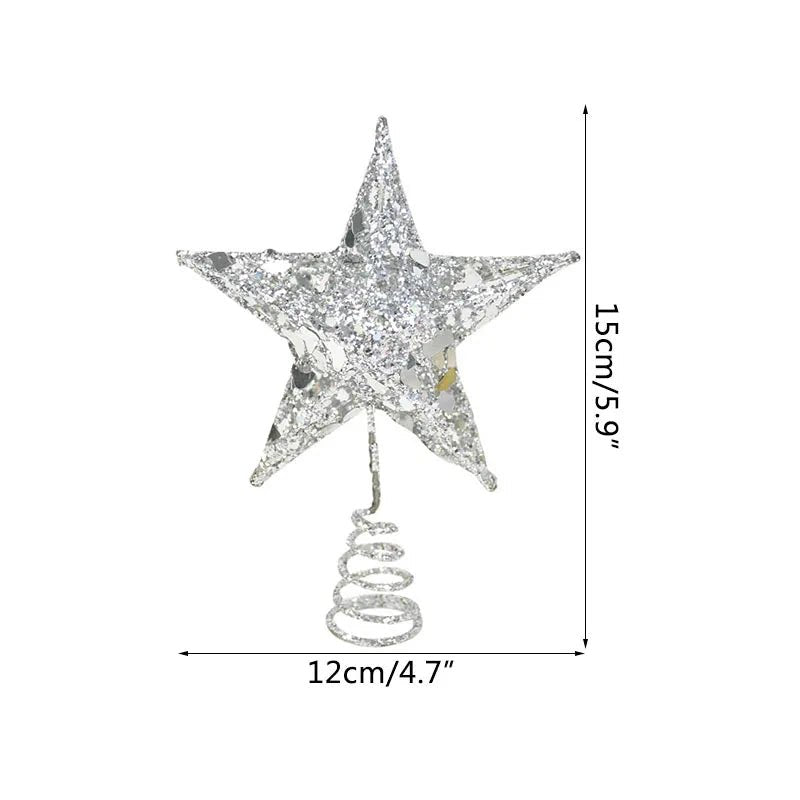 best cheap Gold Glitter Christmas Tree Top Iron Star Christmas Decorations For Home Xmas Tree Ornaments Navidad New Year 2023 Natal Noel shop online at M2K Trends for