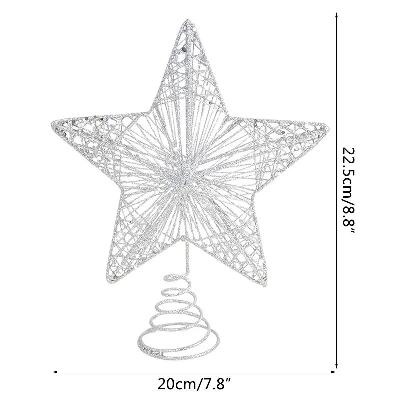 best cheap Gold Glitter Christmas Tree Top Iron Star Christmas Decorations For Home Xmas Tree Ornaments Navidad New Year 2023 Natal Noel shop online at M2K Trends for