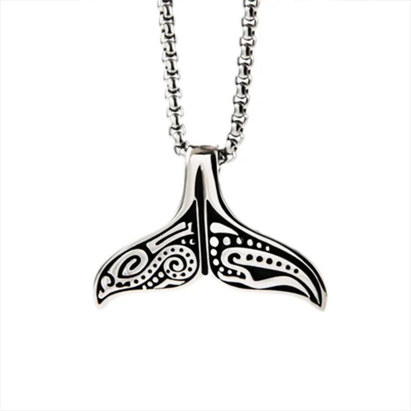 best cheap Lovely Stainless Steel Whale Tail Pendant Chain Necklace for Men or Women Punk Rock Biker Rider Jewelry Best Gift for Christmas shop online at M2K Trends for