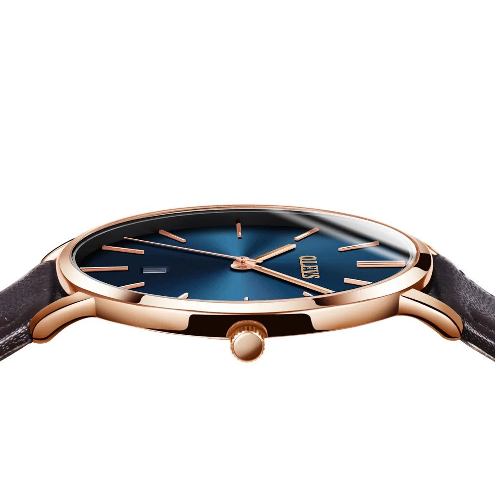 best Cheap OLEVS 5869 Men Sport Quartz Watch MinimalistWatches Week And Date Chronograph Watch Fashion Leather Strap Watch For Boy shop online at M2K Trends for