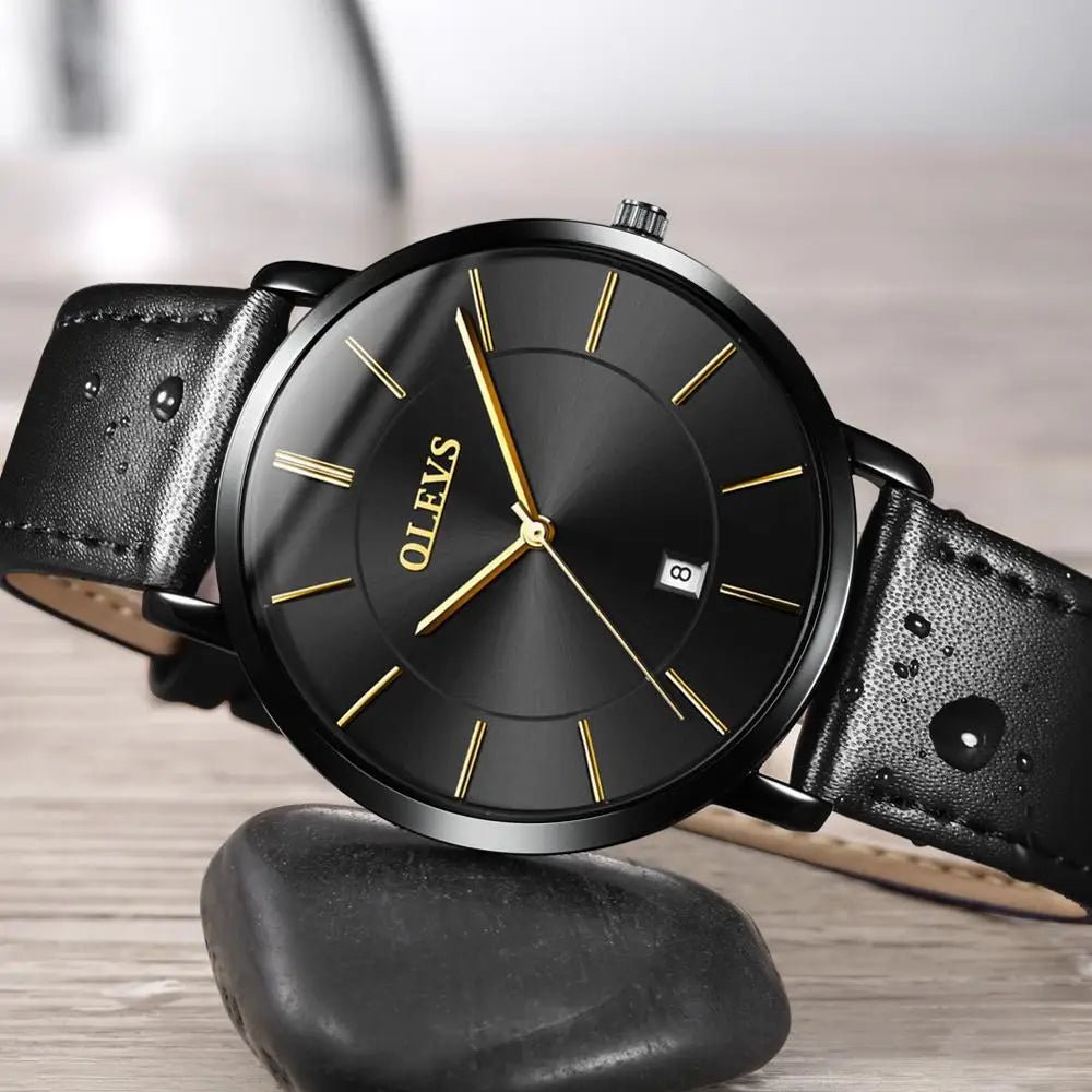 best Cheap OLEVS 5869 Men Sport Quartz Watch MinimalistWatches Week And Date Chronograph Watch Fashion Leather Strap Watch For Boy shop online at M2K Trends for