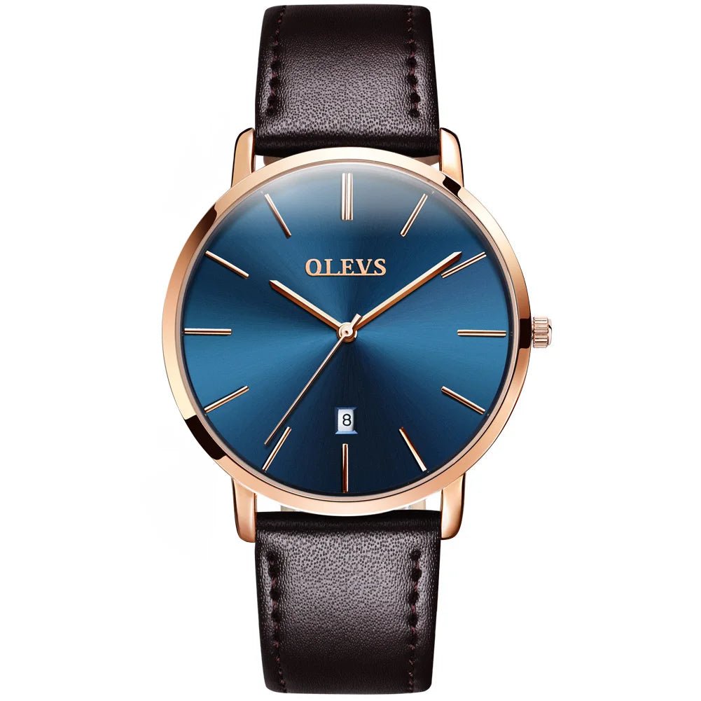 best Cheap OLEVS 5869 Men Sport Quartz Watch MinimalistWatches Week And Date Chronograph Watch Fashion Leather Strap Watch For Boy shop online at M2K Trends for