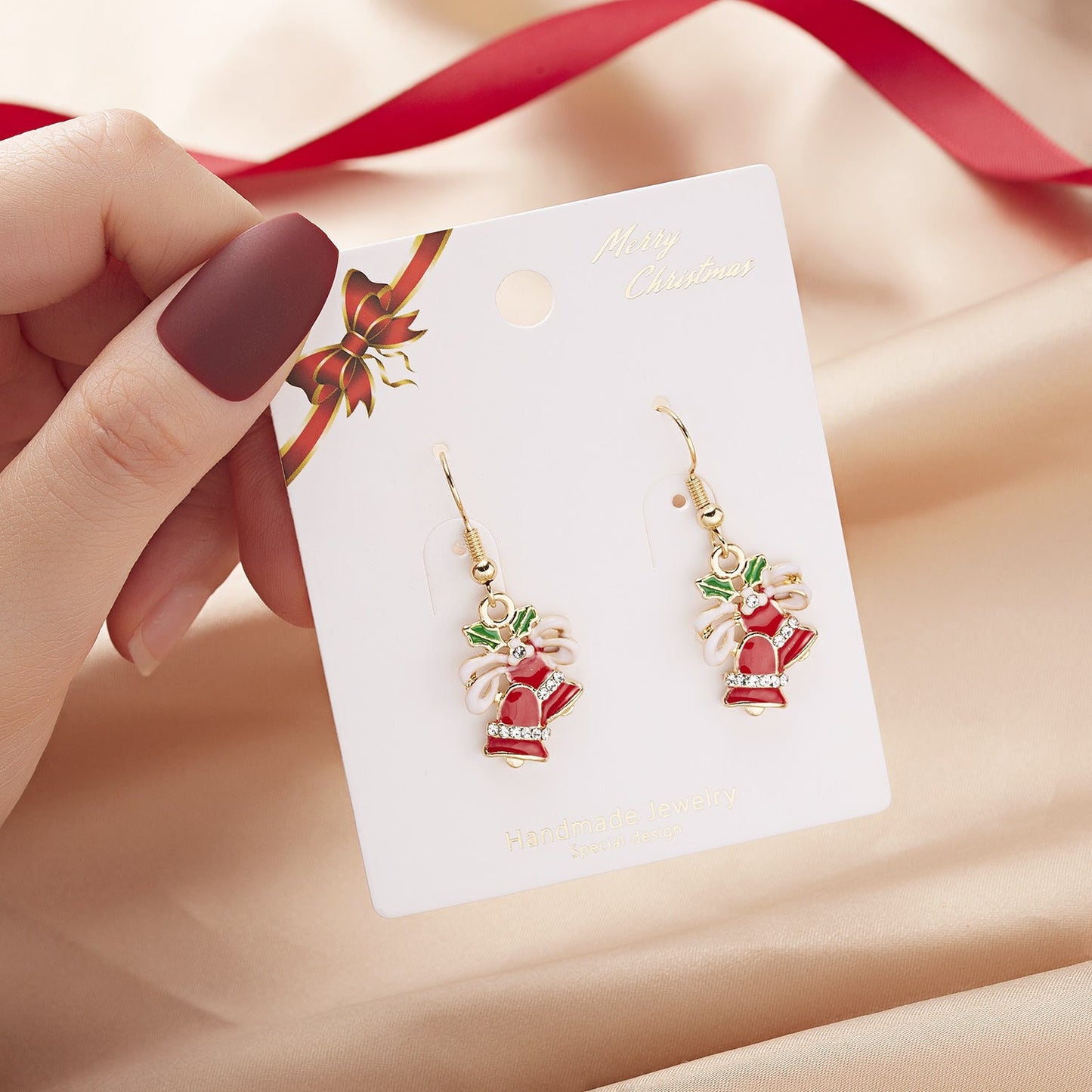 best Christmas Cartoon Angel Earrings Bells Five-pointed Stars Star Stud Earrings 0 shop online at M2K Trends for