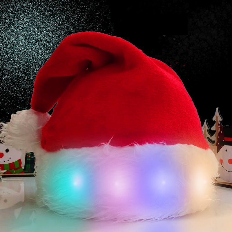 best Christmas Hat LED Light Plush Children's Adult Christmas Decorations Christmas Supplies Luminous Santa Hat Home Decoracion 0 shop online at M2K Trends for