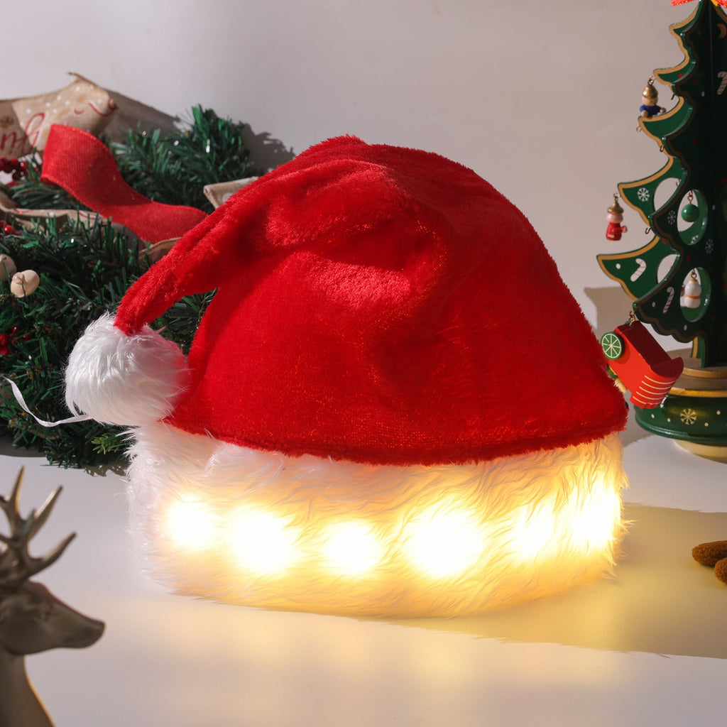 best Christmas Hat LED Light Plush Children's Adult Christmas Decorations Christmas Supplies Luminous Santa Hat Home Decoracion 0 shop online at M2K Trends for