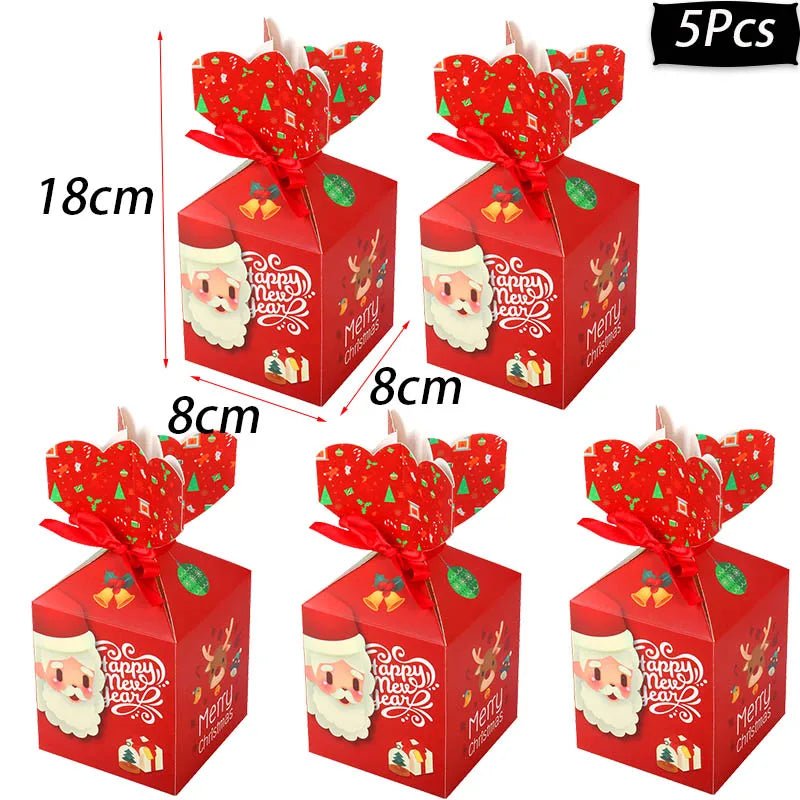 best Christmas paper Kids Candy Box Bag Navidad 2021 New year christmas home decoration Natal gift bags Kerst Noel Treats packing box shop online at M2K Trends for