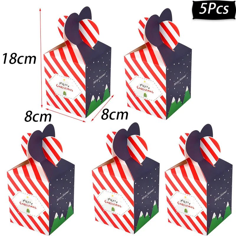 best Christmas paper Kids Candy Box Bag Navidad 2021 New year christmas home decoration Natal gift bags Kerst Noel Treats packing box shop online at M2K Trends for