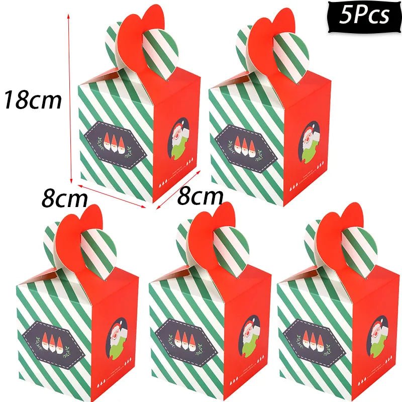 best Christmas paper Kids Candy Box Bag Navidad 2021 New year christmas home decoration Natal gift bags Kerst Noel Treats packing box shop online at M2K Trends for