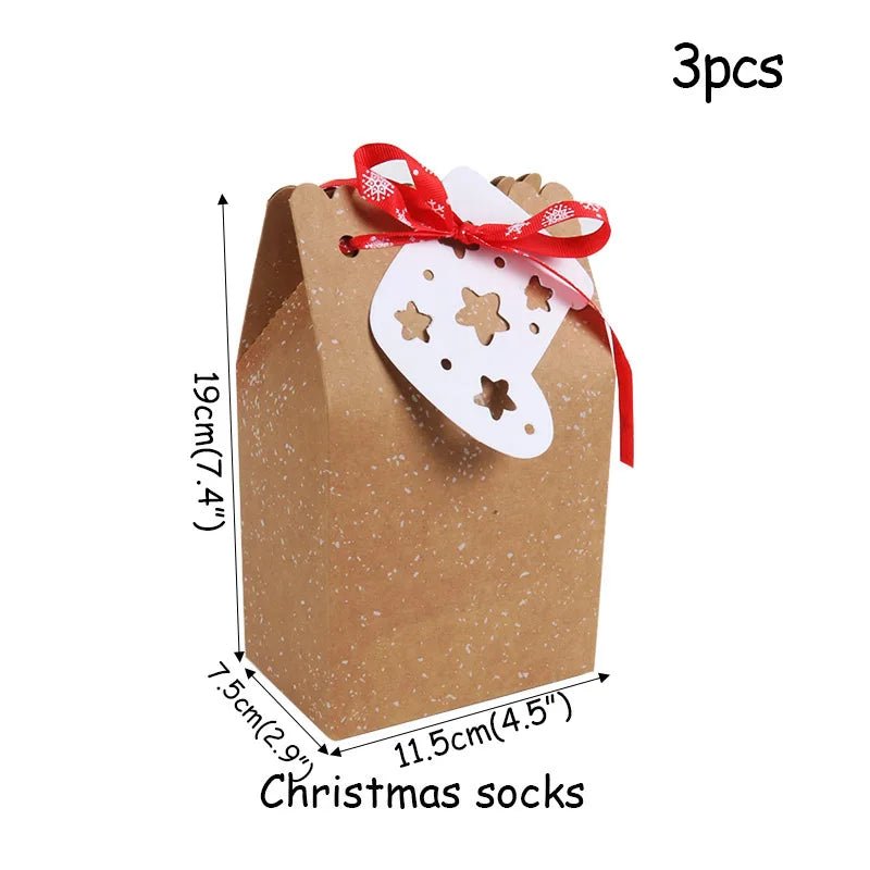 best Christmas paper Kids Candy Box Bag Navidad 2021 New year christmas home decoration Natal gift bags Kerst Noel Treats packing box shop online at M2K Trends for