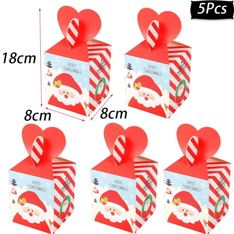 best Christmas paper Kids Candy Box Bag Navidad 2021 New year christmas home decoration Natal gift bags Kerst Noel Treats packing box shop online at M2K Trends for