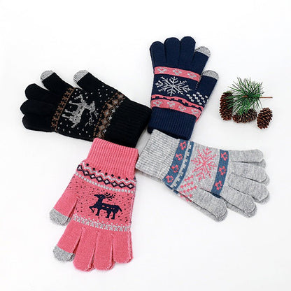 best Christmas Patterned Jacquard Knitted Gloves 0 shop online at M2K Trends for