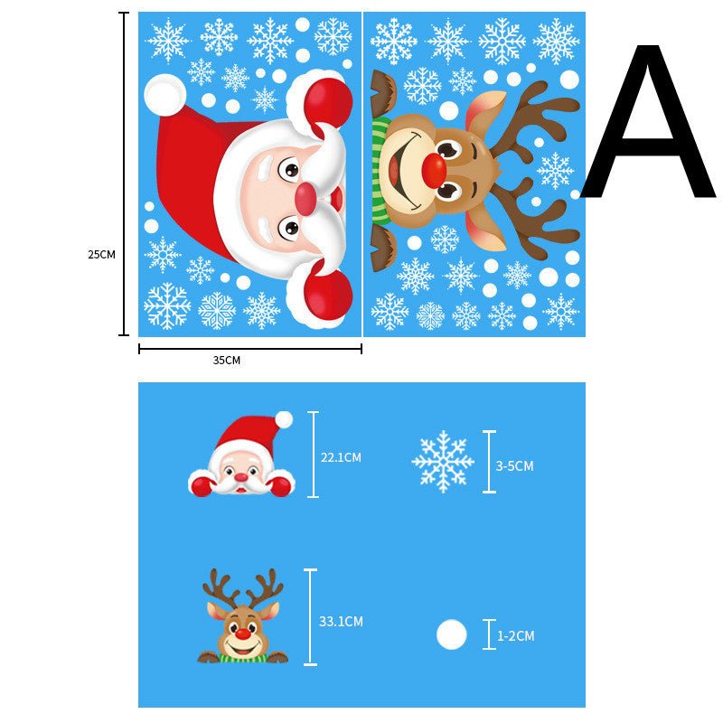 best Christmas Sticker Santa Elk Glass Window Decoration 0 shop online at M2K Trends for