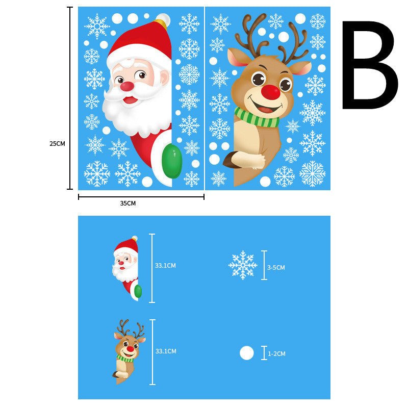 best Christmas Sticker Santa Elk Glass Window Decoration 0 shop online at M2K Trends for