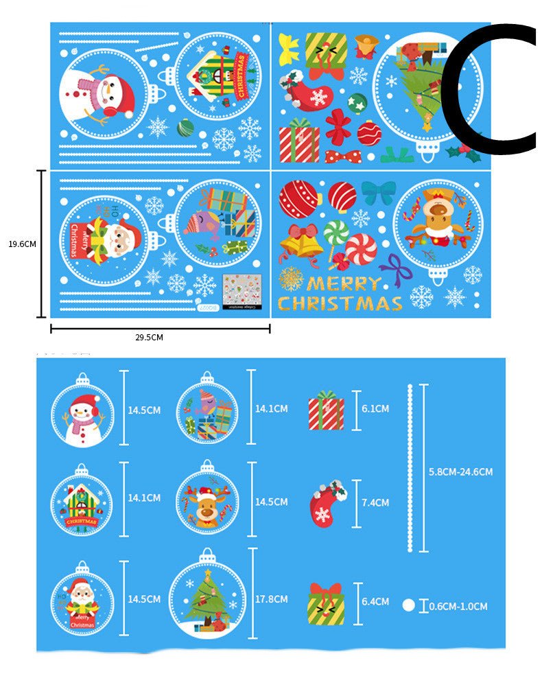 best Christmas Sticker Santa Elk Glass Window Decoration 0 shop online at M2K Trends for