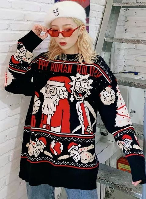 best Christmas sweater couple loose jacquard sweater 0 shop online at M2K Trends for