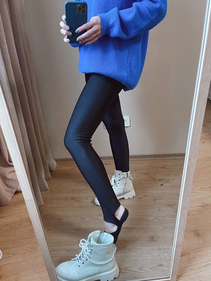 best CHRLEISURE Winter Leggings Velvet Warm Tights High Elastic Thicken Female Luster Pants Black Skinny Pants For Women Leggins 0 shop online at M2K Trends for