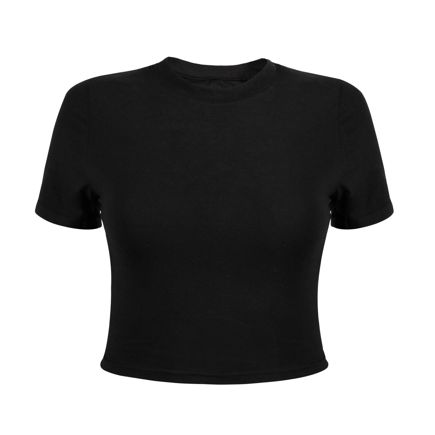 best CHRLEISURE Women Sexy Cropped Tops O Neck Long Sleeve Shirt Black Casual Skinny Slim Basic Woman Fashion T Shirts Ladies 0 shop online at M2K Trends for