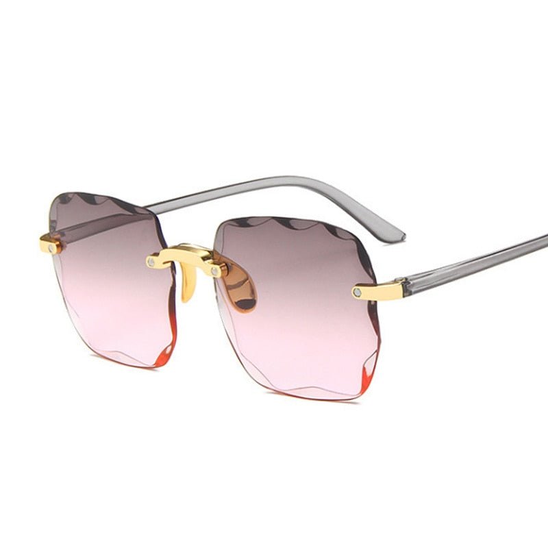 best Classic Vintage Square Sunglasses Woman Gradient Mirror Frameless Sun Glasses Female Retro Fashion Rimless Oculos De Sol 0 shop online at M2K Trends for