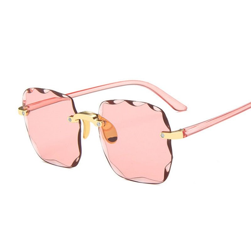 best Classic Vintage Square Sunglasses Woman Gradient Mirror Frameless Sun Glasses Female Retro Fashion Rimless Oculos De Sol 0 shop online at M2K Trends for