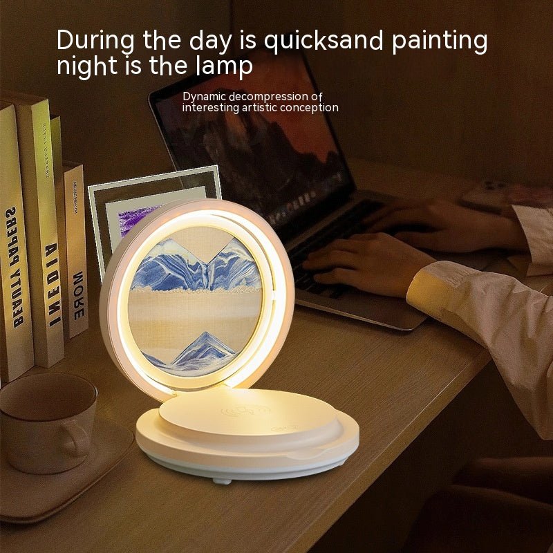 best Creative Quicksand Painting Mobile Phone Charging Bluetooth Speaker Desk Lamp 0 shop online at M2K Trends for