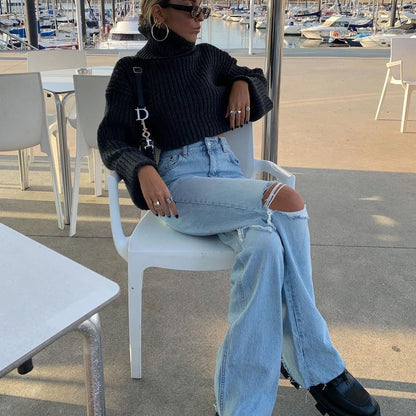 best Denim Ripped Distressed Jeans Woman High Waist Flare Pants Bottom Streetwear Trousers Pants Jeans Ladies 0 shop online at M2K Trends for