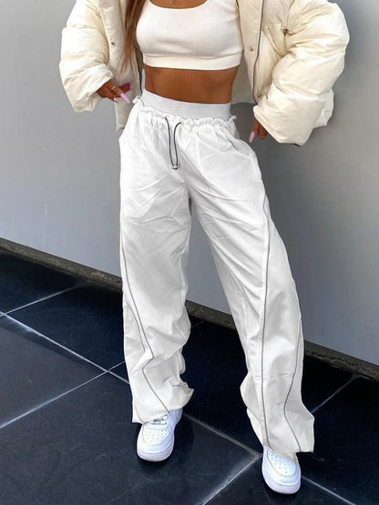 best Cuteandpsycho Loose High Waist Tech Baggy Sweatpants Streetwear Joggers Women Wide Leg Pants Casual Basic Punk Trousers Fashion 0 shop online at M2K Trends for