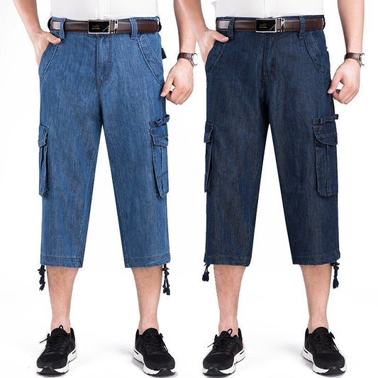 best Denim Cropped Jeans Loose Big Pocket Pants Clothing shop online at M2K Trends for men shorts