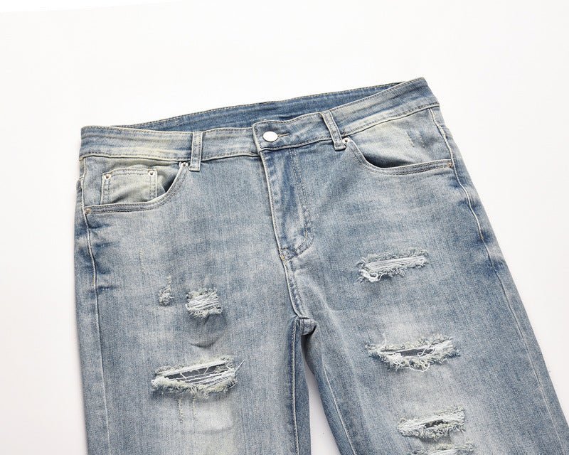 best Distressed Washed Water Ripped Blue Jeans 0 shop online at M2K Trends for