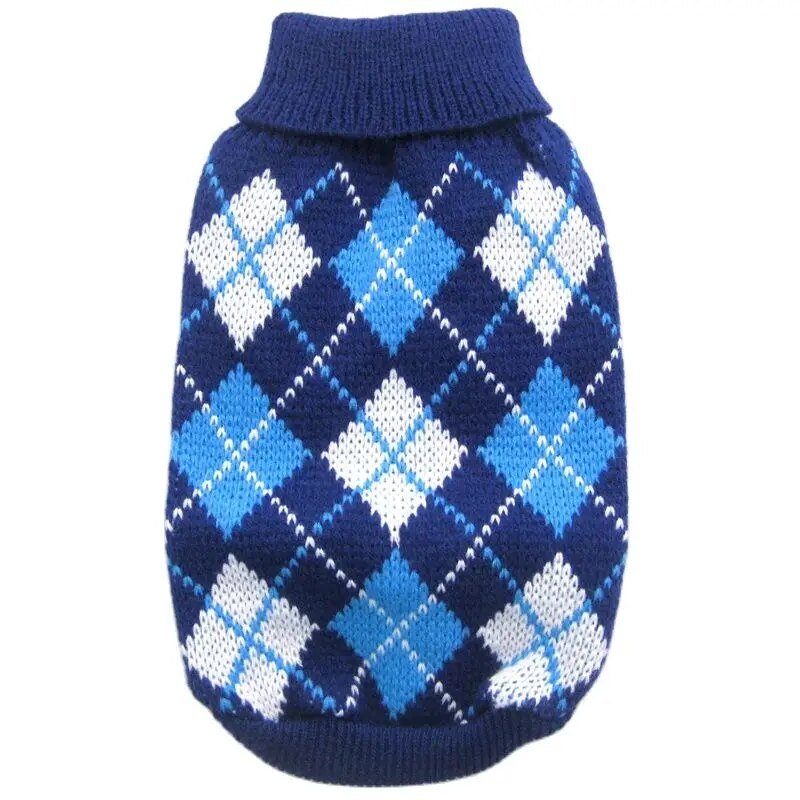 best Dog Cat Argyle Sweater Hoodie Pet Puppy Coat Jacket Autumn/Winter Apparel 5 Colours 6 Sizes shop online at M2K Trends for