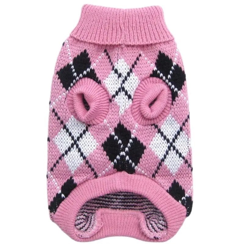 best Dog Cat Argyle Sweater Hoodie Pet Puppy Coat Jacket Autumn/Winter Apparel 5 Colours 6 Sizes shop online at M2K Trends for
