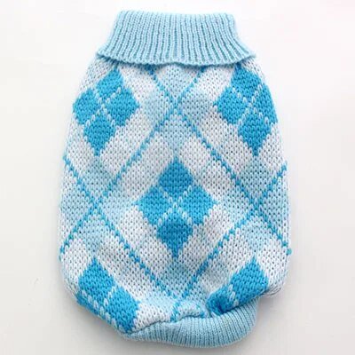 best Dog Cat Argyle Sweater Hoodie Pet Puppy Coat Jacket Autumn/Winter Apparel 5 Colours 6 Sizes shop online at M2K Trends for