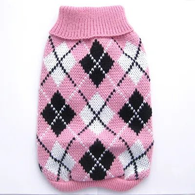 best Dog Cat Argyle Sweater Hoodie Pet Puppy Coat Jacket Autumn/Winter Apparel 5 Colours 6 Sizes shop online at M2K Trends for