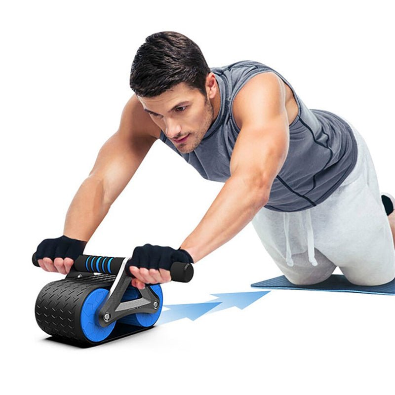 best Double Wheel Abdominal Exerciser Women Men Automatic Rebound Ab Wheel Roller Waist Trainer Gym Sports Home Exercise Devices Accessories shop online at M2K Trends for Exercise equipment