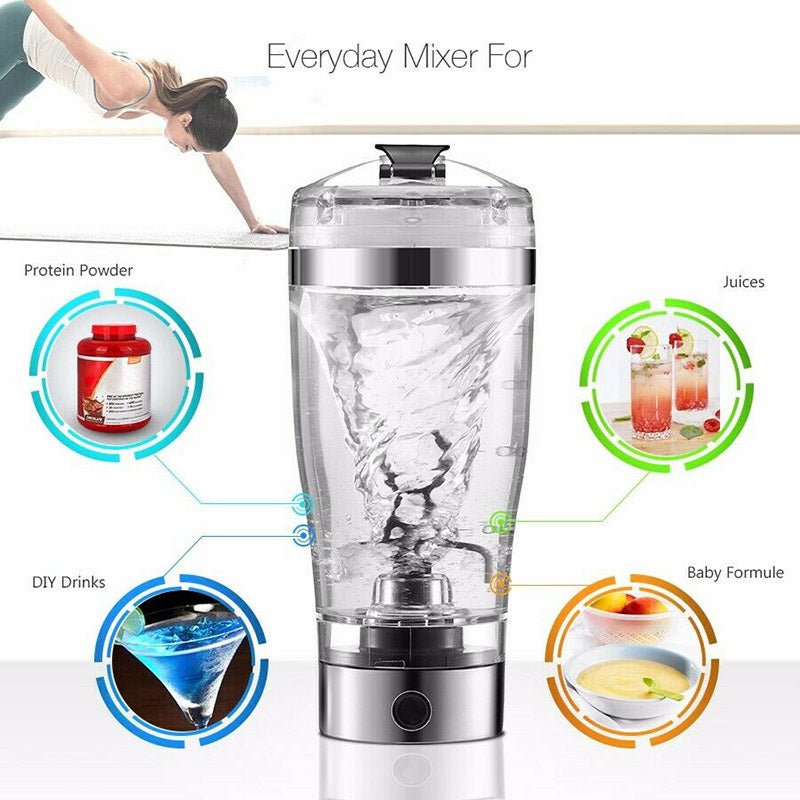 best Electric Protein Shake Stirrer USB Shake Bottle Milk Coffee Blender Kettle Sports And Fitness Charging Electric Shaker Cup 0 shop online at M2K Trends for smart