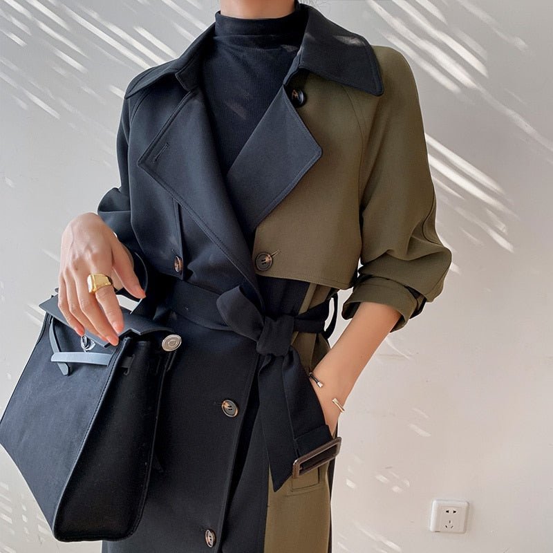 best European American Top Quality Autumn spring Trench Coat women Long Coat Simple Chic Classic Female Windbreaker FY112 0 shop online at M2K Trends for